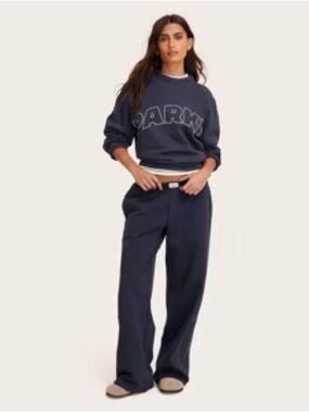 Parke x Target Navy Wide-Leg Boxer Sweatpants